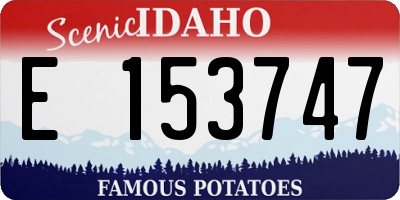 ID license plate E153747