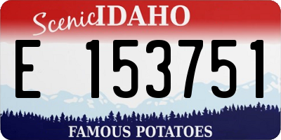 ID license plate E153751