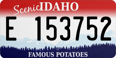 ID license plate E153752