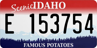 ID license plate E153754