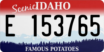 ID license plate E153765