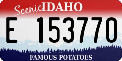 ID license plate E153770