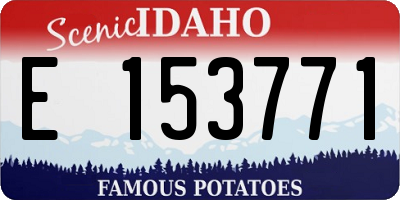 ID license plate E153771