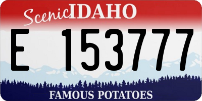 ID license plate E153777