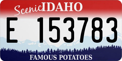 ID license plate E153783