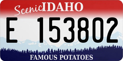 ID license plate E153802