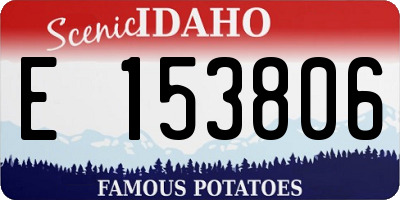 ID license plate E153806