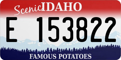 ID license plate E153822
