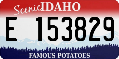 ID license plate E153829