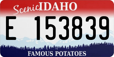 ID license plate E153839