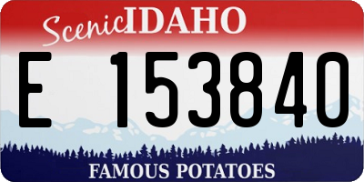 ID license plate E153840