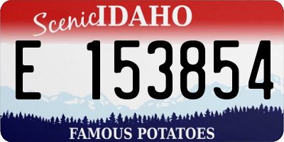 ID license plate E153854