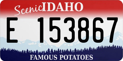 ID license plate E153867