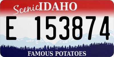 ID license plate E153874