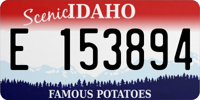 ID license plate E153894