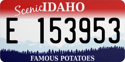 ID license plate E153953