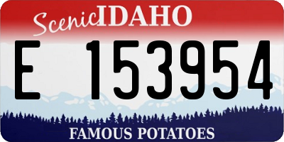 ID license plate E153954