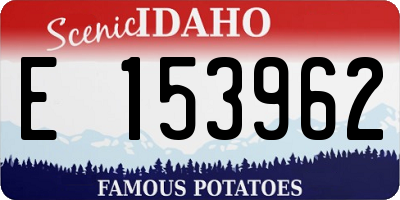 ID license plate E153962