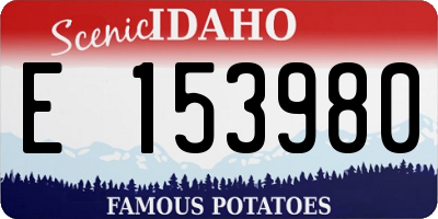 ID license plate E153980