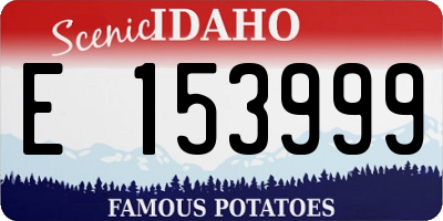 ID license plate E153999