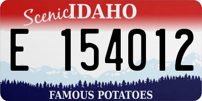 ID license plate E154012