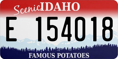 ID license plate E154018
