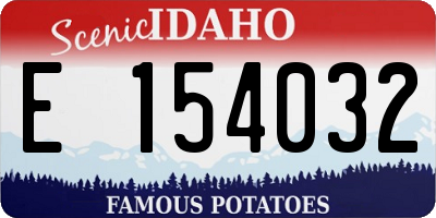 ID license plate E154032