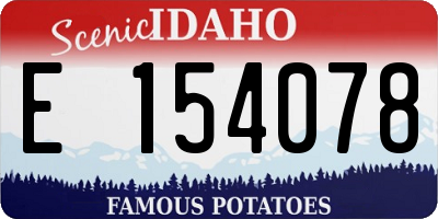 ID license plate E154078
