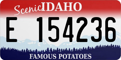 ID license plate E154236