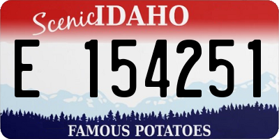 ID license plate E154251
