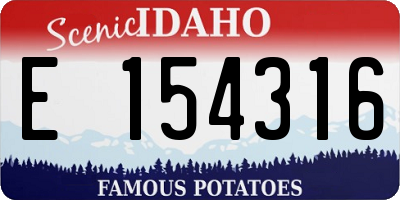 ID license plate E154316