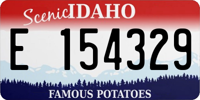 ID license plate E154329