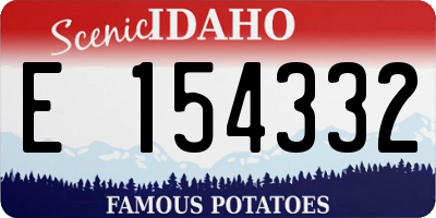ID license plate E154332