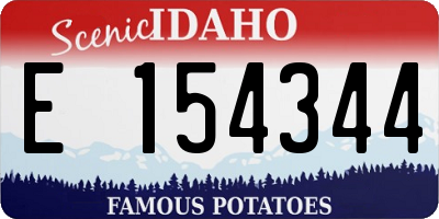 ID license plate E154344