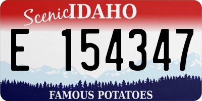ID license plate E154347