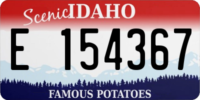 ID license plate E154367