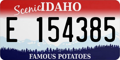 ID license plate E154385