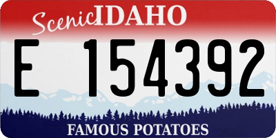 ID license plate E154392