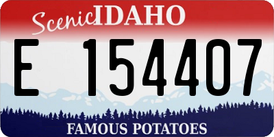 ID license plate E154407