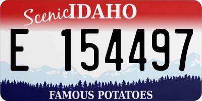 ID license plate E154497
