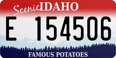 ID license plate E154506