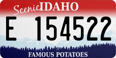 ID license plate E154522