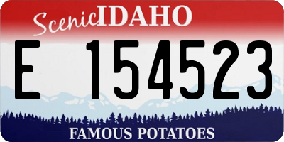 ID license plate E154523