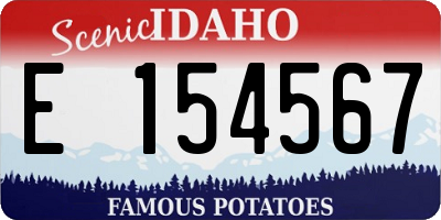 ID license plate E154567