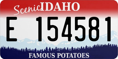 ID license plate E154581