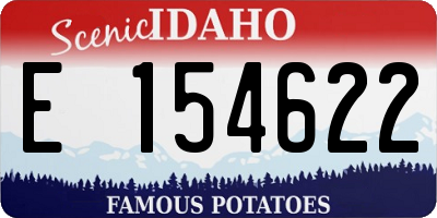 ID license plate E154622
