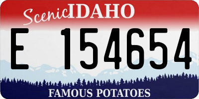 ID license plate E154654