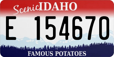 ID license plate E154670