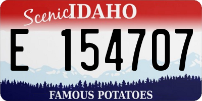 ID license plate E154707