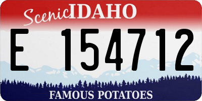 ID license plate E154712